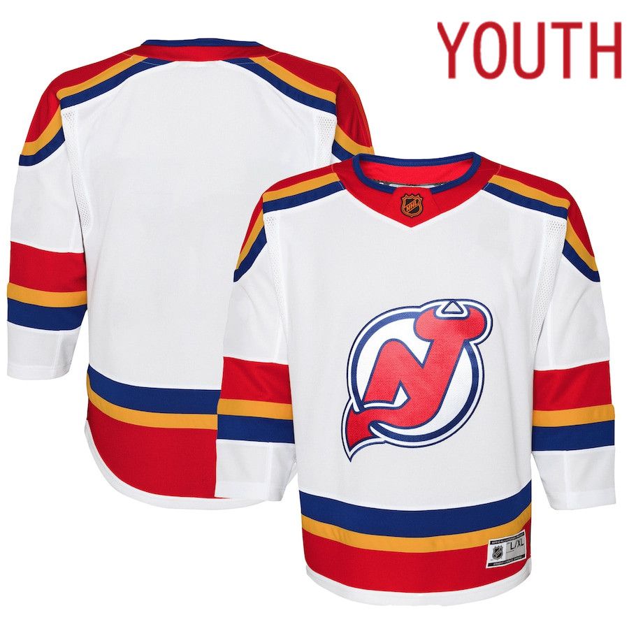 Youth New Jersey Devils White Special Edition Premier Blank NHL Jersey->youth nhl jersey->Youth Jersey
